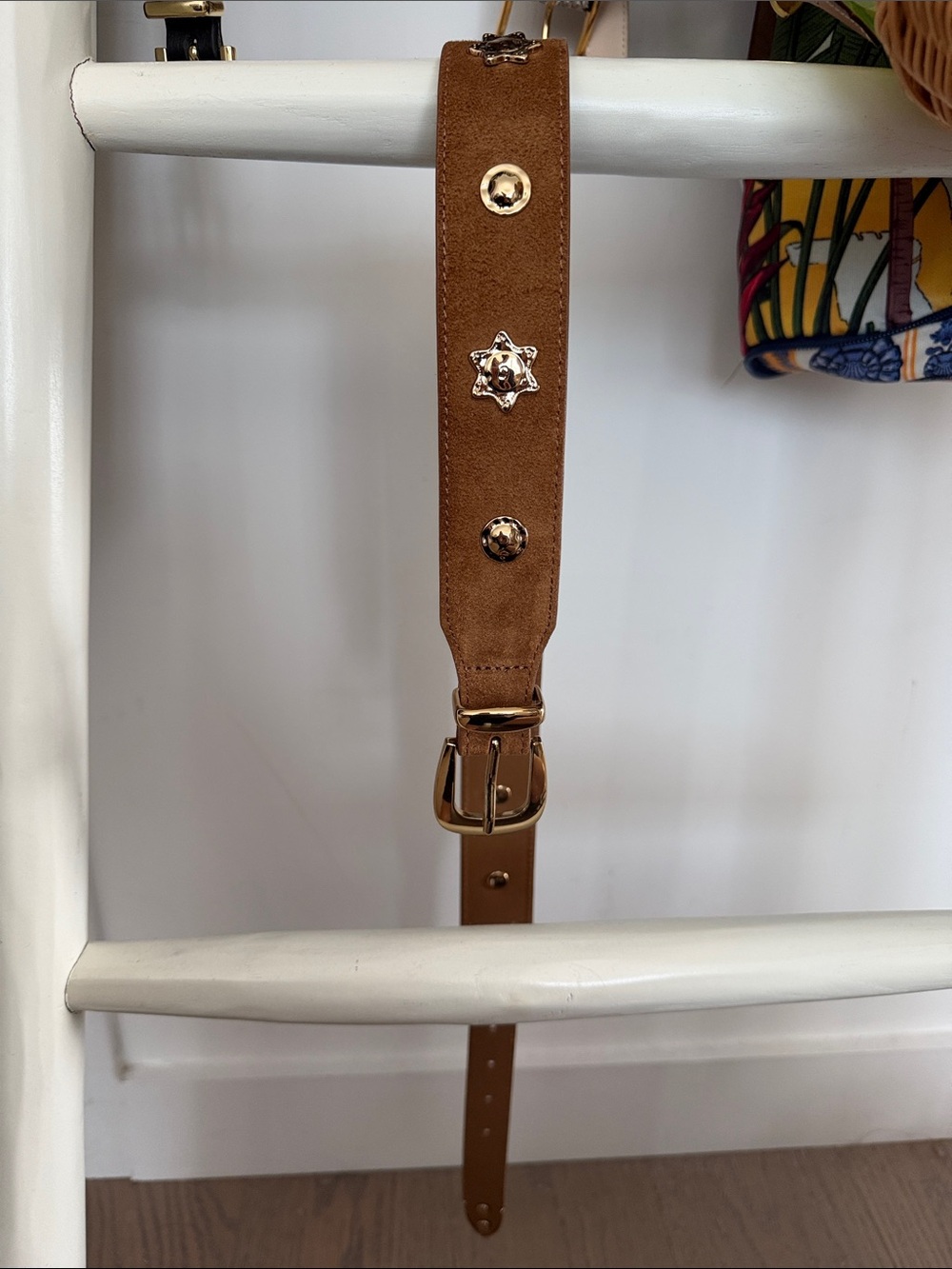 Madewell Suede Star-Stud Strap Belt in Brown